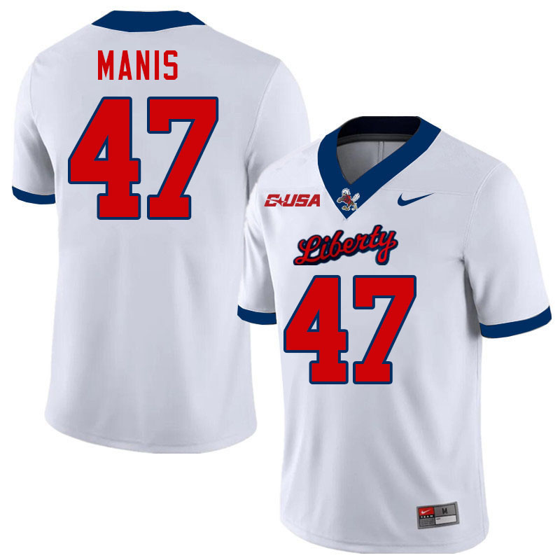 Liberty Flames #47 Ryan Manis College Football Jerseys Stitched-White